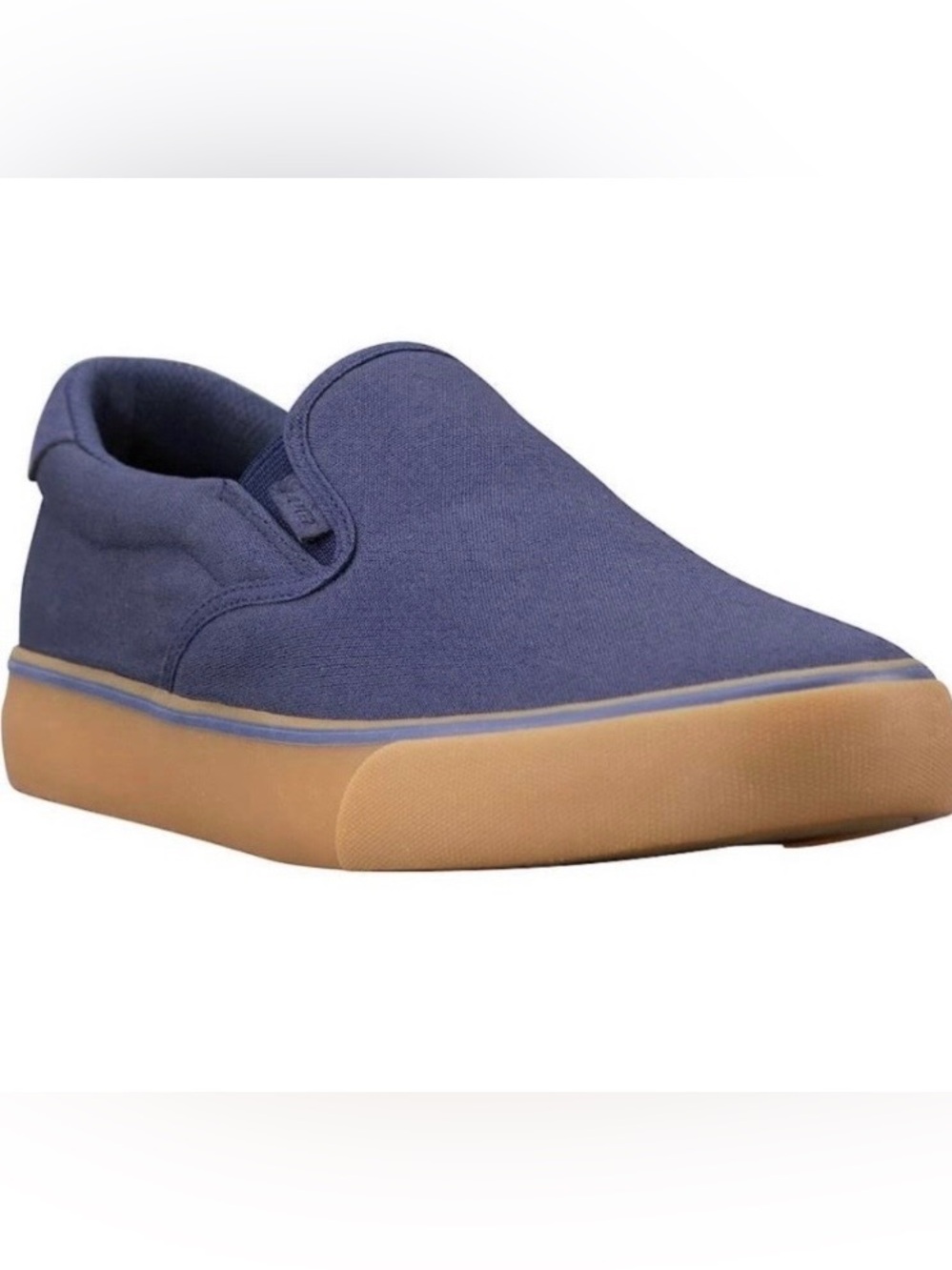 LUGZ Men’s Slip-On Canvas Sneakers in Navy w/ Gum Sole. Sz 9.  New in Box